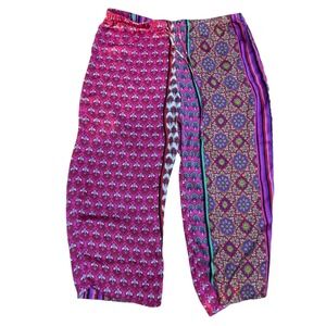 Josie Pajama Lounge‎ Pants Womens Size Large Bold Colorful Print Wide Leg